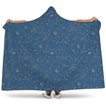 Cosmic Constellation Pattern Print Hooded Blanket