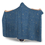 Cosmic Constellation Pattern Print Hooded Blanket
