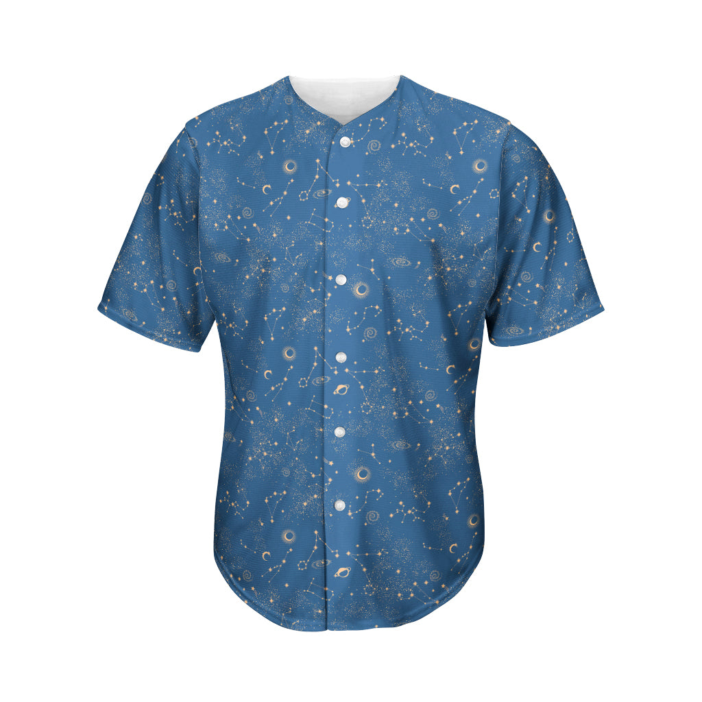 Cosmic Constellation Pattern Print Men's Baseball Jersey