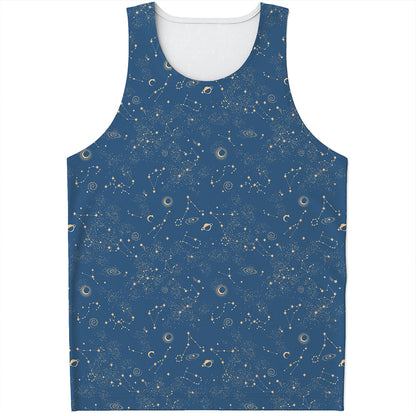 Cosmic Constellation Pattern Print Men's Tank Top