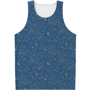 Cosmic Constellation Pattern Print Men's Tank Top