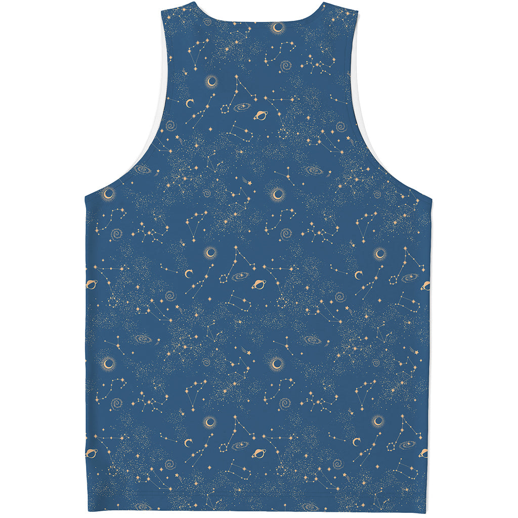 Cosmic Constellation Pattern Print Men's Tank Top