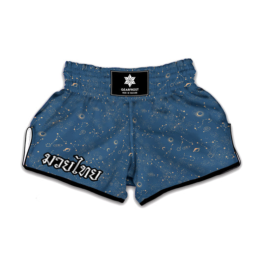Cosmic Constellation Pattern Print Muay Thai Boxing Shorts