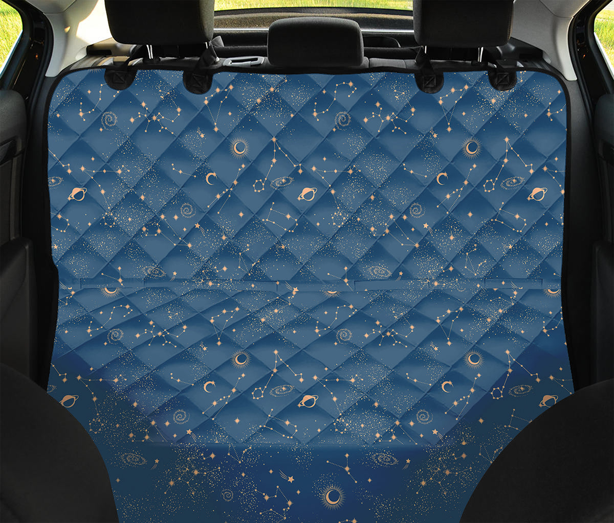 Cosmic Constellation Pattern Print Pet Car Back Seat Cover