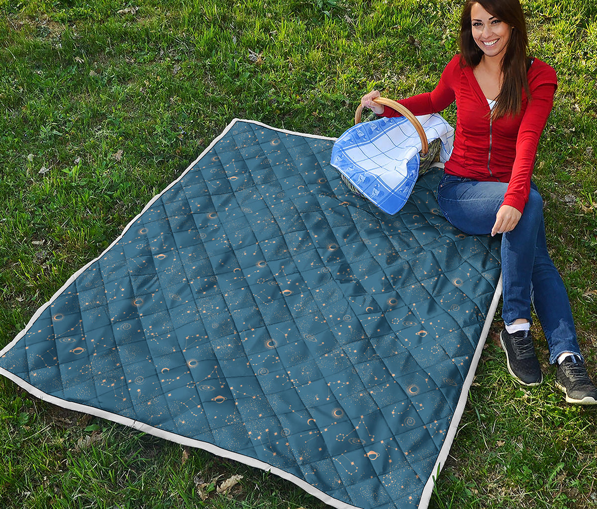 Cosmic Constellation Pattern Print Quilt