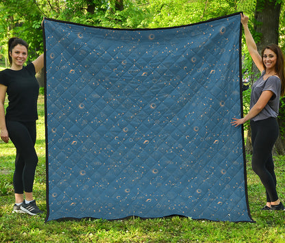 Cosmic Constellation Pattern Print Quilt