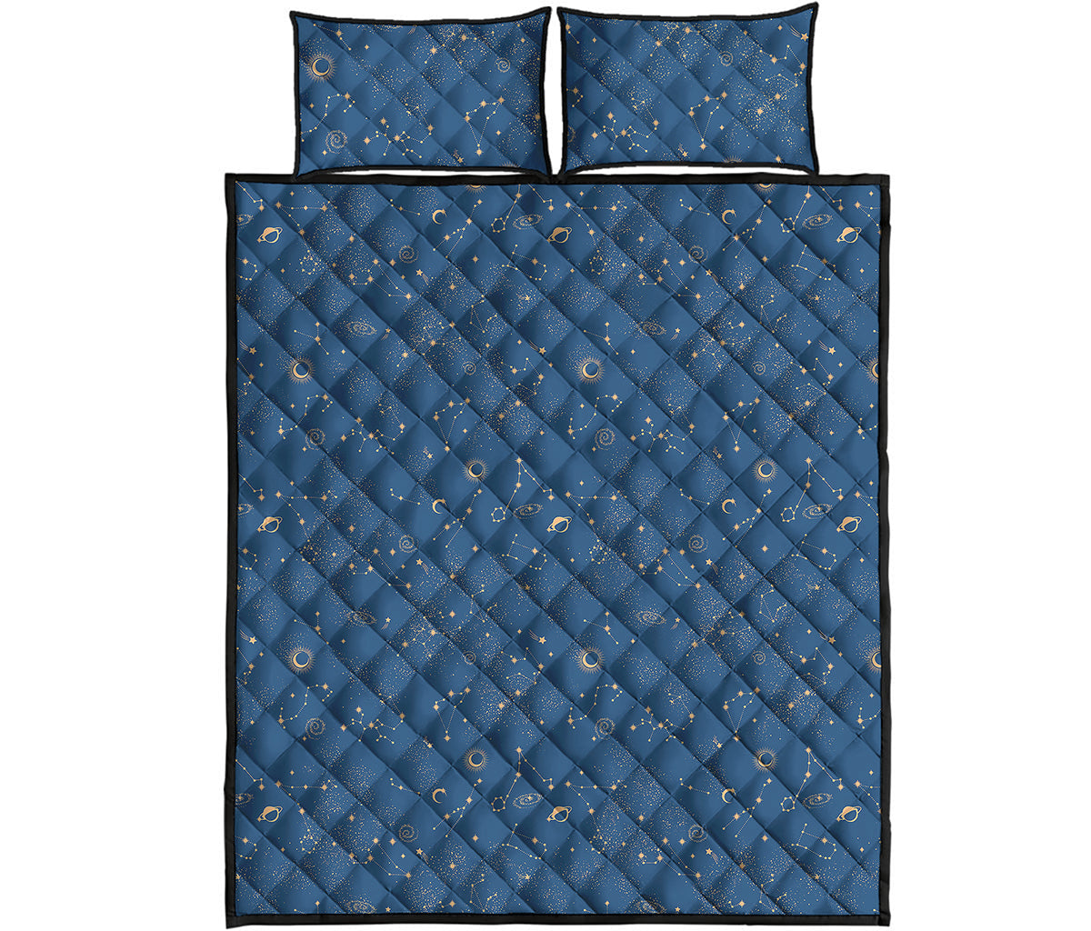 Cosmic Constellation Pattern Print Quilt Bed Set