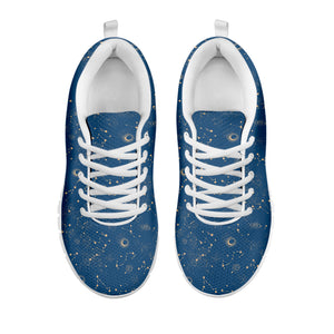 Cosmic Constellation Pattern Print White Sneakers