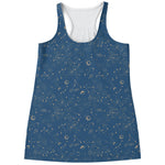 Cosmic Constellation Pattern Print Women's Racerback Tank Top
