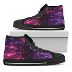 Cosmic Hyperspace Print Black High Top Shoes