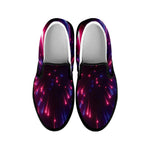 Cosmic Hyperspace Print Black Slip On Shoes