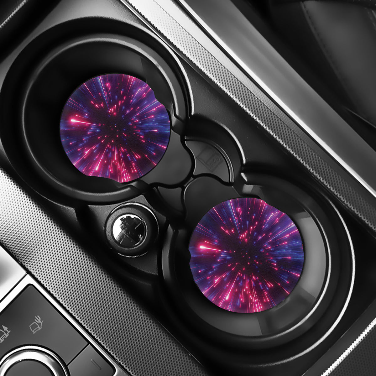 Cosmic Hyperspace Print Car Coasters