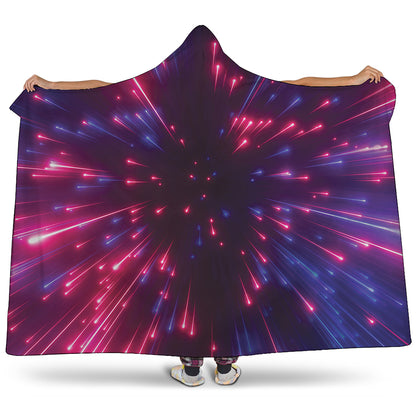 Cosmic Hyperspace Print Hooded Blanket