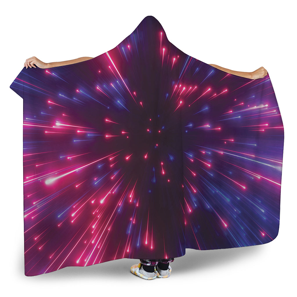 Cosmic Hyperspace Print Hooded Blanket