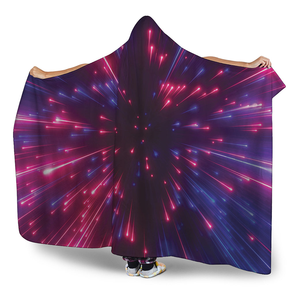 Cosmic Hyperspace Print Hooded Blanket