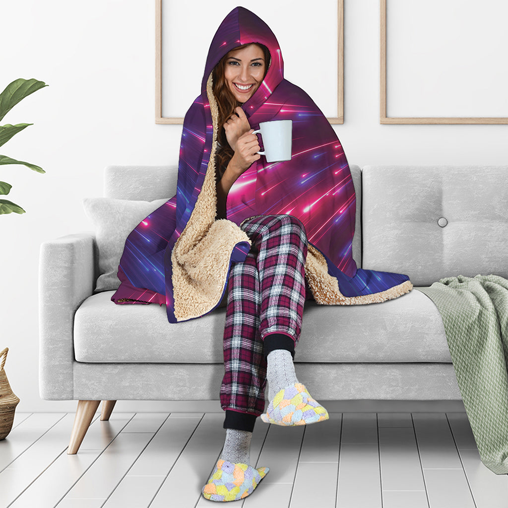 Cosmic Hyperspace Print Hooded Blanket