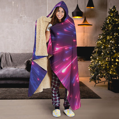 Cosmic Hyperspace Print Hooded Blanket