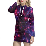 Cosmic Hyperspace Print Hoodie Dress