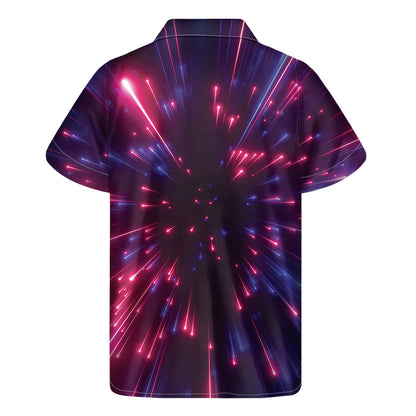 Cosmic Hyperspace Print Men's Short Sleeve Shirt