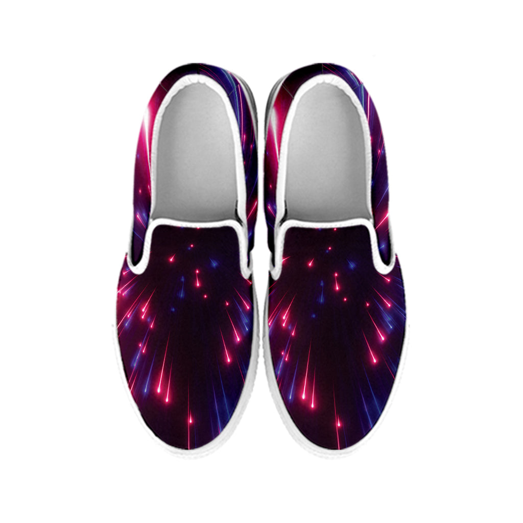 Cosmic Hyperspace Print White Slip On Shoes