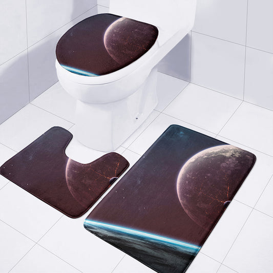 Cosmic Space Print 3 Piece Bath Mat Set