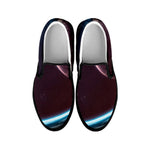 Cosmic Space Print Black Slip On Shoes