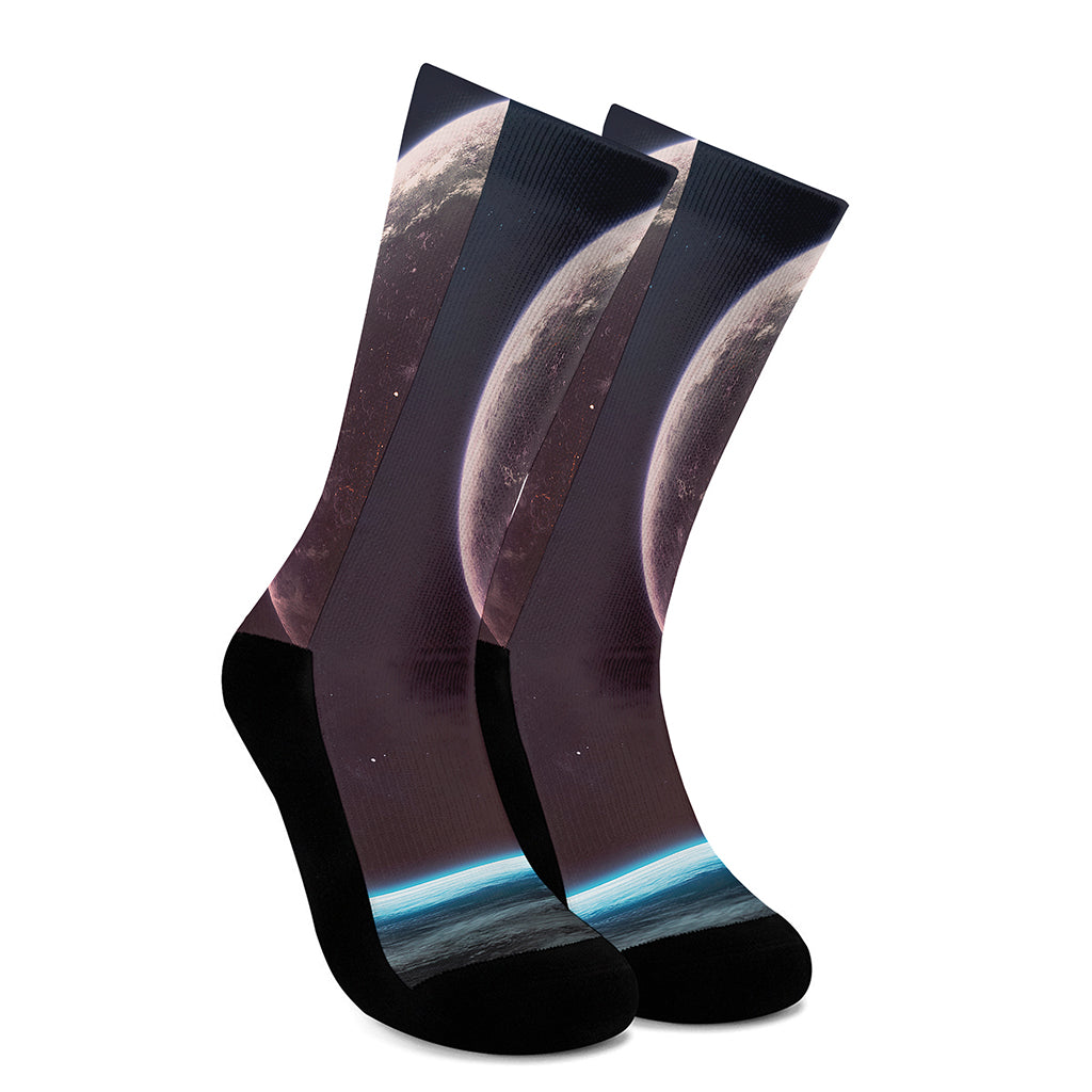 Cosmic Space Print Crew Socks