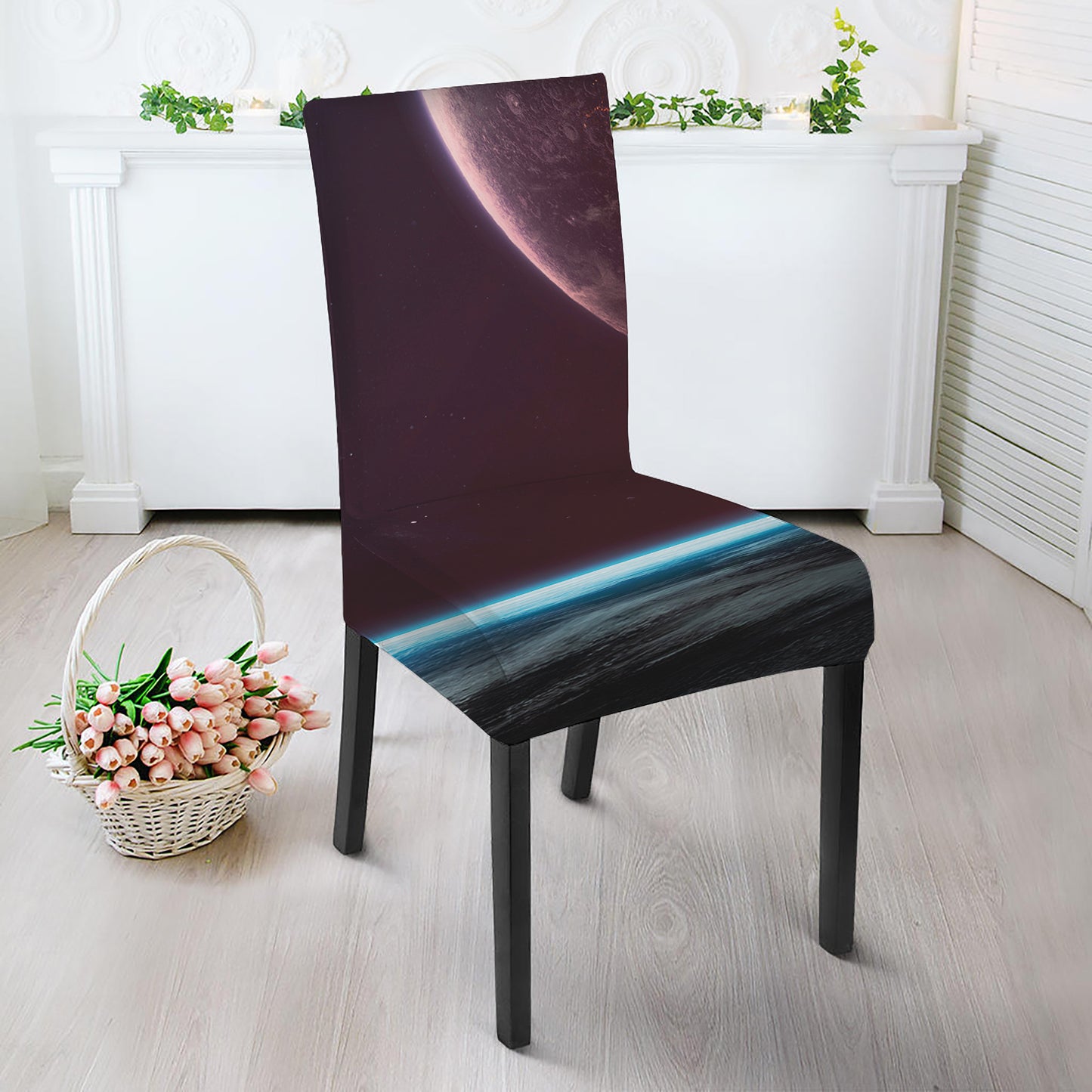 Cosmic Space Print Dining Chair Slipcover