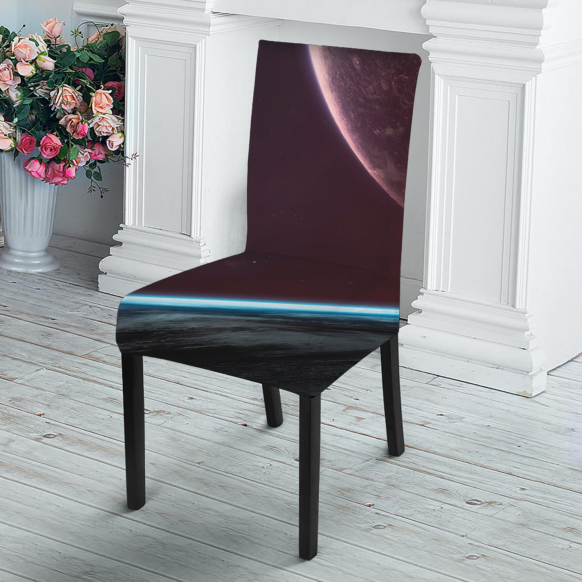 Cosmic Space Print Dining Chair Slipcover