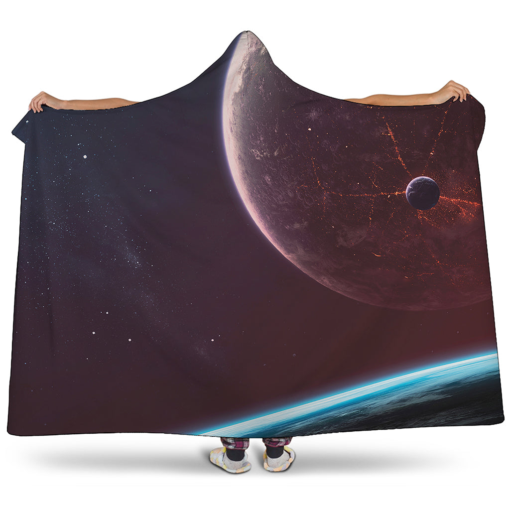 Cosmic Space Print Hooded Blanket