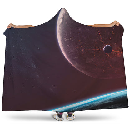 Cosmic Space Print Hooded Blanket