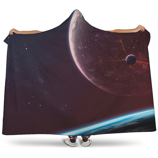 Cosmic Space Print Hooded Blanket