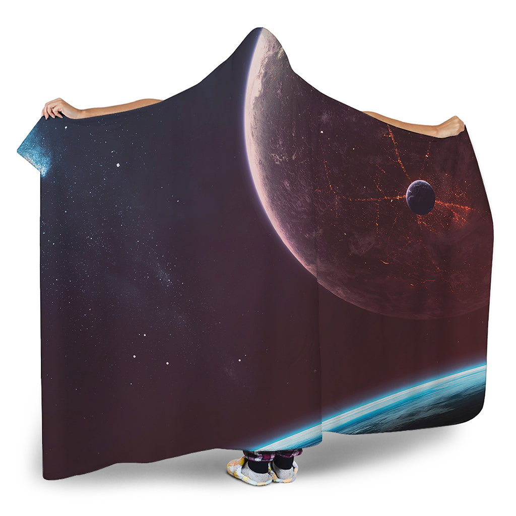 Cosmic Space Print Hooded Blanket