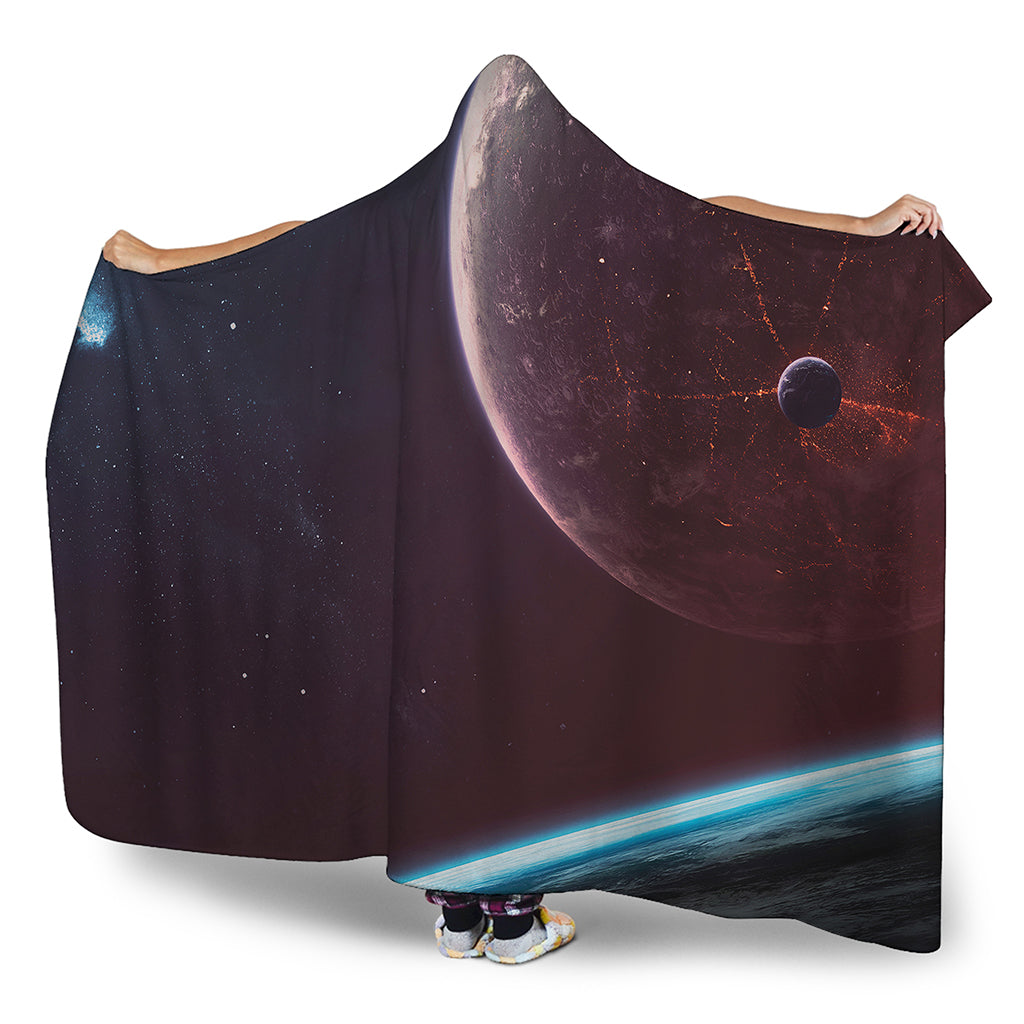 Cosmic Space Print Hooded Blanket