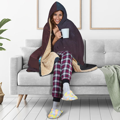 Cosmic Space Print Hooded Blanket