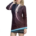 Cosmic Space Print Hoodie Dress