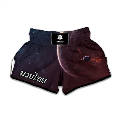 Cosmic Space Print Muay Thai Boxing Shorts
