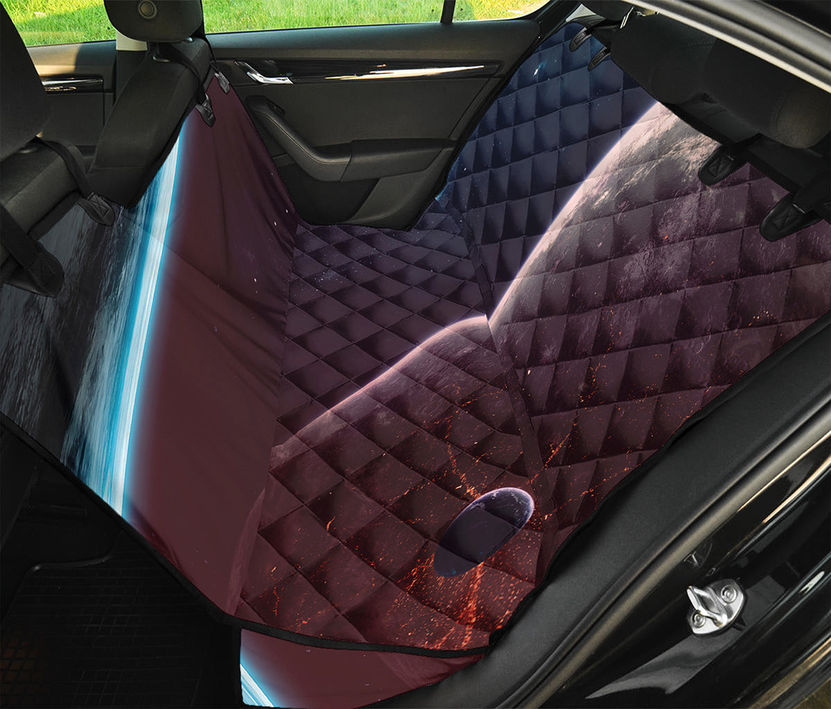 Cosmic Space Print Pet Car Back Seat Cover