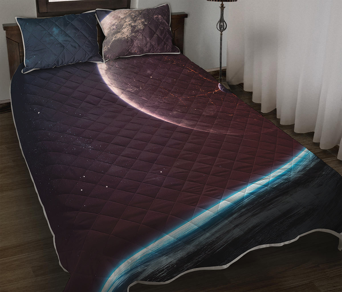Cosmic Space Print Quilt Bed Set