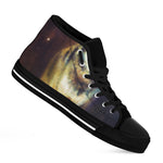 Cosmic Wolf Portrait Print Black High Top Shoes