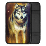 Cosmic Wolf Portrait Print Car Center Console Cover