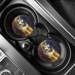 Cosmic Wolf Portrait Print Car Coasters