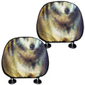 Cosmic Wolf Portrait Print Car Headrest Covers