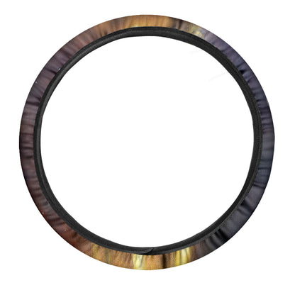 Cosmic Wolf Portrait Print Car Steering Wheel Cover