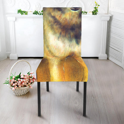 Cosmic Wolf Portrait Print Dining Chair Slipcover