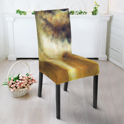 Cosmic Wolf Portrait Print Dining Chair Slipcover