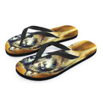 Cosmic Wolf Portrait Print Flip Flops
