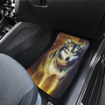 Cosmic Wolf Portrait Print Front and Back Car Floor Mats