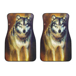 Cosmic Wolf Portrait Print Front Car Floor Mats
