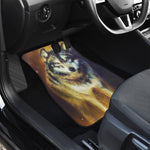 Cosmic Wolf Portrait Print Front Car Floor Mats